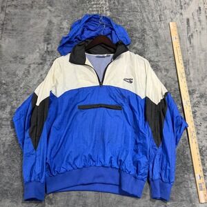 Lanzera Windbreaker Jacket Mens Large Blue White FC Royals Vintage Anorak